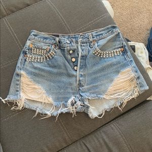 High Waisted Distressed Levi Shorts